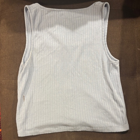 MADEWELL Women's Blue Button-Down Tank Top - Picture 3 of 3